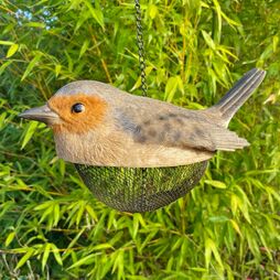 Robin Shaped Bird Feeder Hanging Garden Ornament