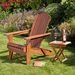 Garden Life Acacia Hardwood Folding Adirondack Chair