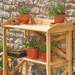 Garden Grow Wooden Two-Tier Potting Bench