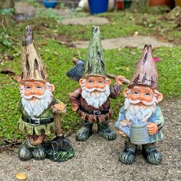 Set of 3 Traditional Garden Gnome Ornaments