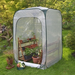 Pop-Up Poly Greenhouse Plant Cover ? 1.25x1.25x1.35m H