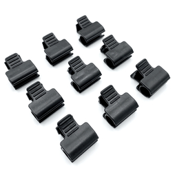 Garden Netting Mesh & Fabric Connector Clips for Grow Tunnels Hoops Plant Stakes Support Frames - 16mm Dia Black