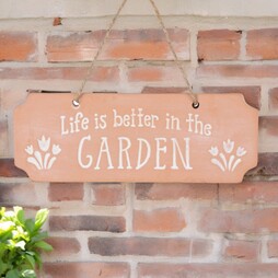 Terracotta Garden Sign W18.5 cm