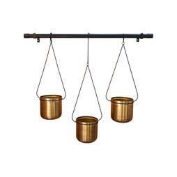 Linear Hanging Planters 81CM Black and Gold