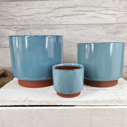 Coastal Blue Ceramic Planters