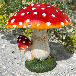 Large Double Stem Garden Mushroom Ornament