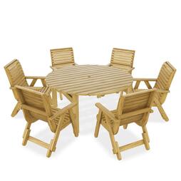 Margot 156 cm Round Table plus 6 Elli Chairs