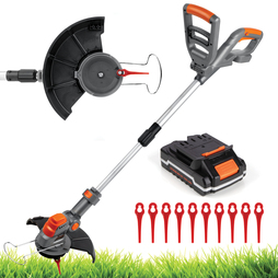 Terratek Cordless Grass Strimmer 18V Electric Lawn Trimmer Edger | Battery, 10 Blades & Charger Included