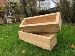 2x Small 70cm long Wooden Planters