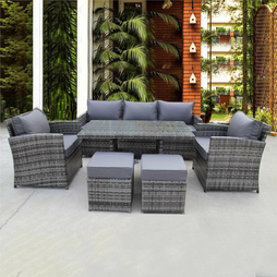 RATTAN WICKER GARDEN OUTDOOR CUBE TABLE AND CHAIRS FURNITURE PATIO DINING SET