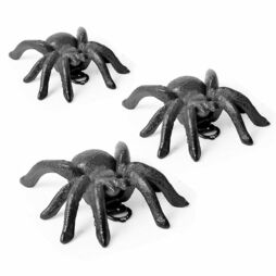 3 Black Tarantula Wall Mountable Cast Iron Spider Animal Ornaments